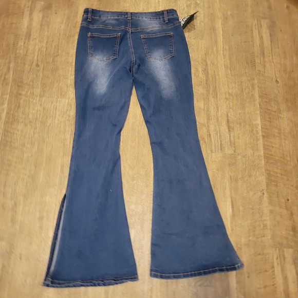BAMBOO DEMIN SUPER SOFT FLARE STRETCH split hem size Juniors 13 - Picture 6 of 9